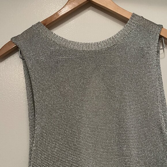 Silver Shiny Sleeveless Dress by H&M (Size‎ 6) - Picture 6 of 15